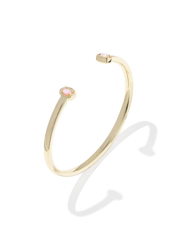 Gold Plated Elton Cuff in Light Pink Lab Opal by Kendra Scott Secondary image