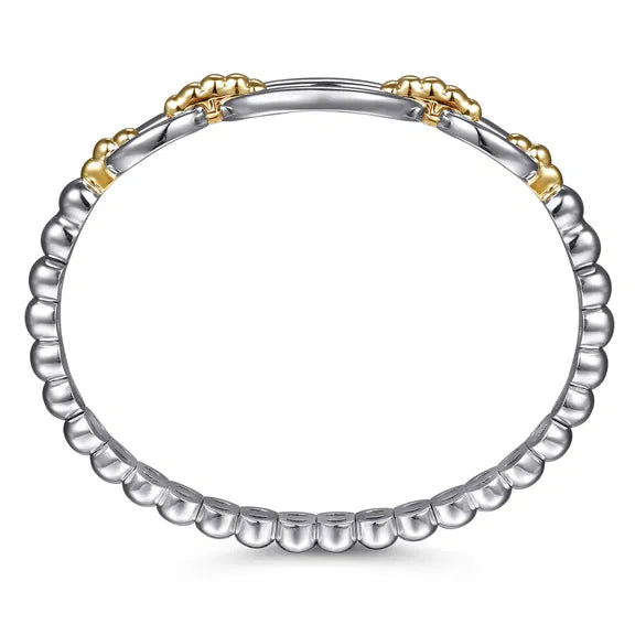 SS/14K YG Bujukan Open Bangle Bracelet with Hidden Closure by Gabriel NY
