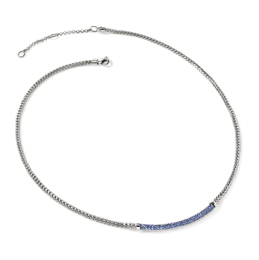Sterling Silver Essentials Blue Sapphire Bar Necklace by John Hardy Secondary image
