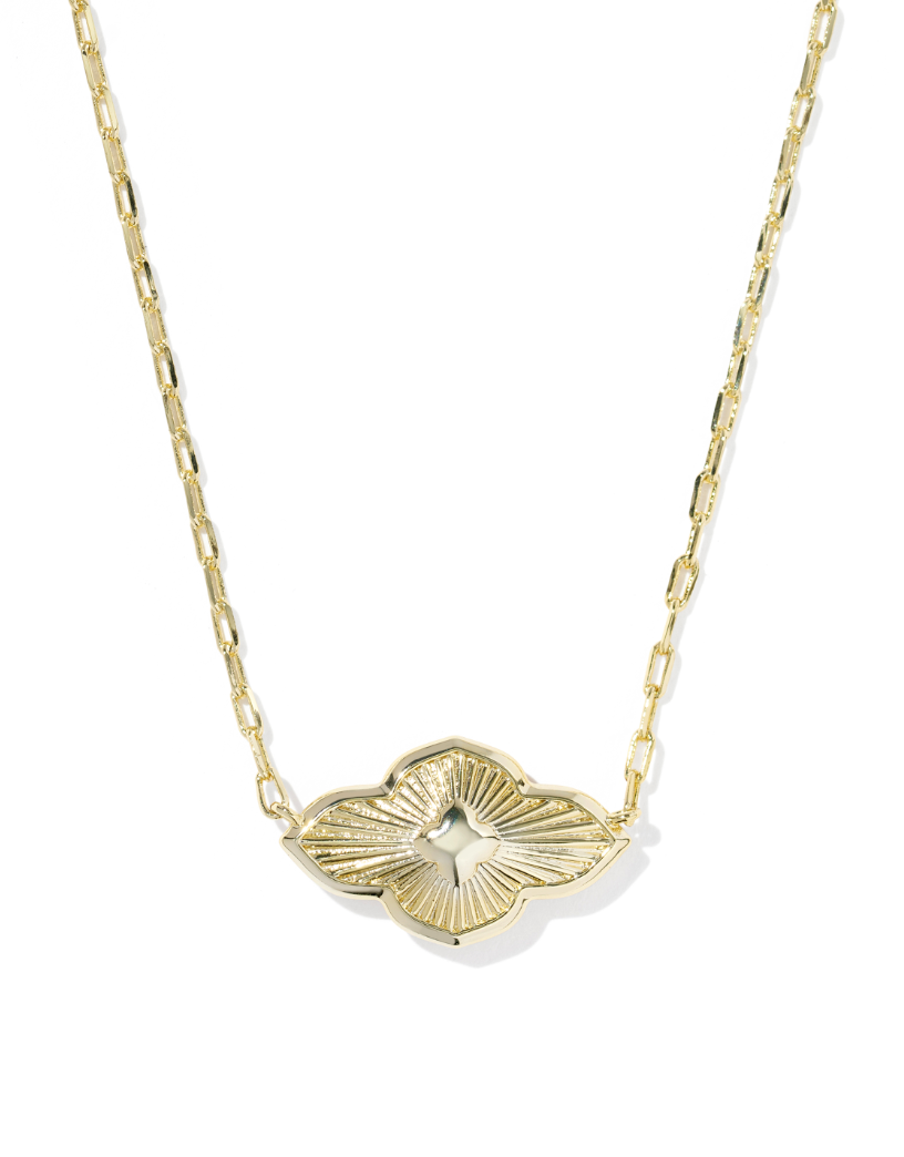 Gold Plated Abbie Medallion Pendant Necklace in Abalone Sea Green Mix by Kendra Scott