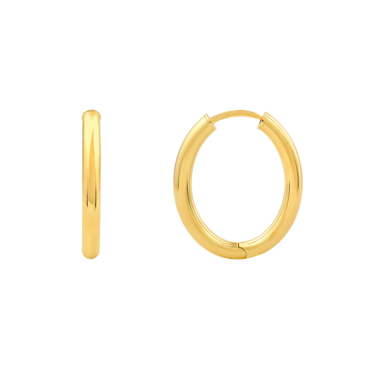 14K YG 20x15mm Oval Hoop Earrings