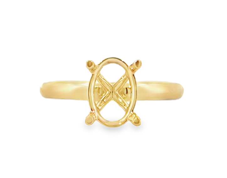14K Yellow Gold Classic Oval Solitaire Semi-Mount Main image