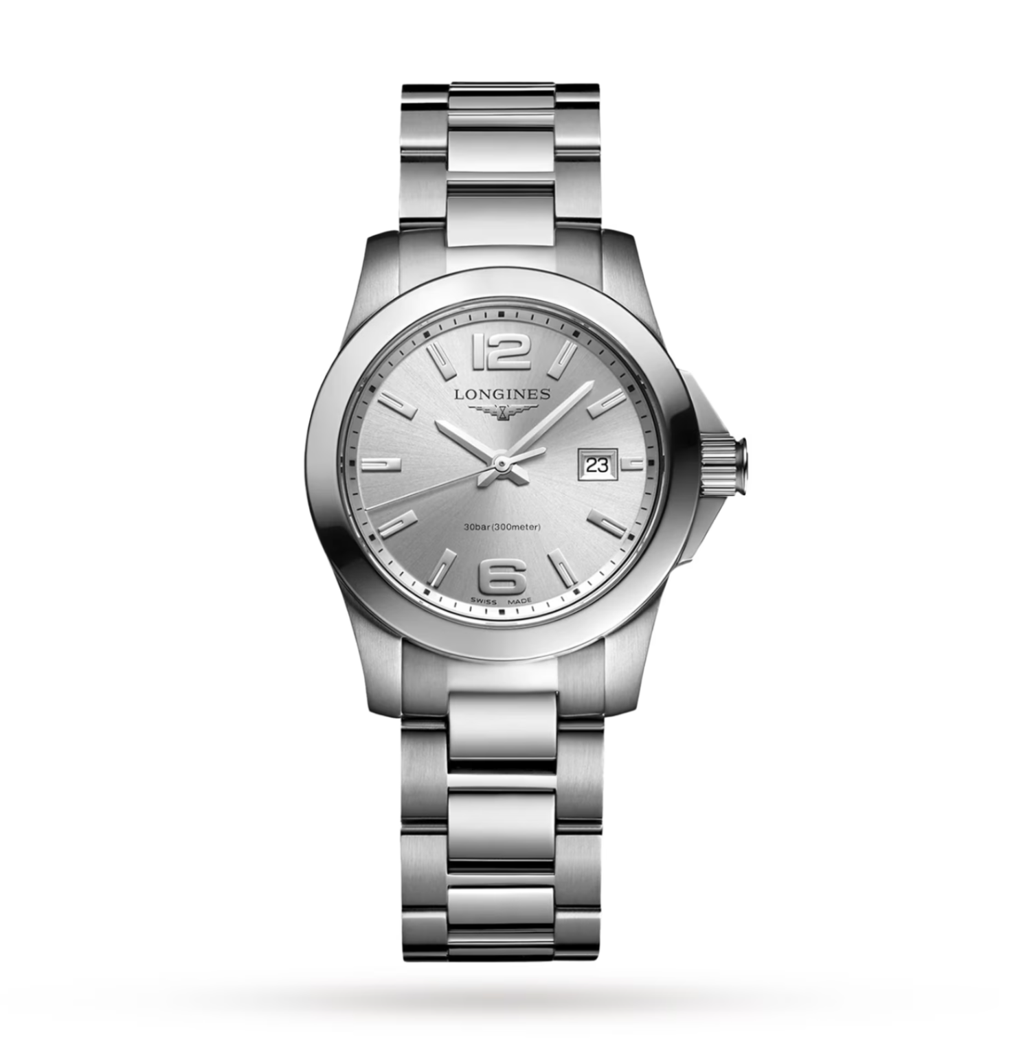 Longines Conquest Stainless Steel 29mm Ladies Watch in Sunray Silver Main image