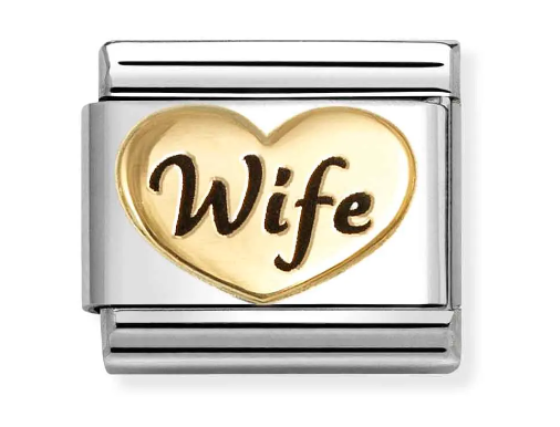 Stainless Steel & 18K Yellow Gold Wife Charm Main image