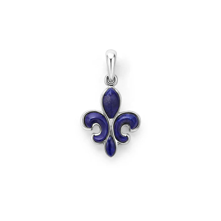 Sterling Silver Anthem Lapis Fleur-De-Lis Amulet Pendant by LAGOS