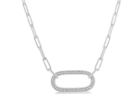 SS.10cttw Diamond Paperclip Necklace Main image