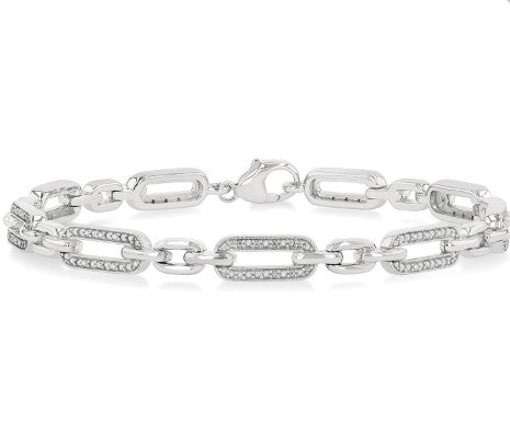 SS .15cttw Diamond Paperclip Bracelet