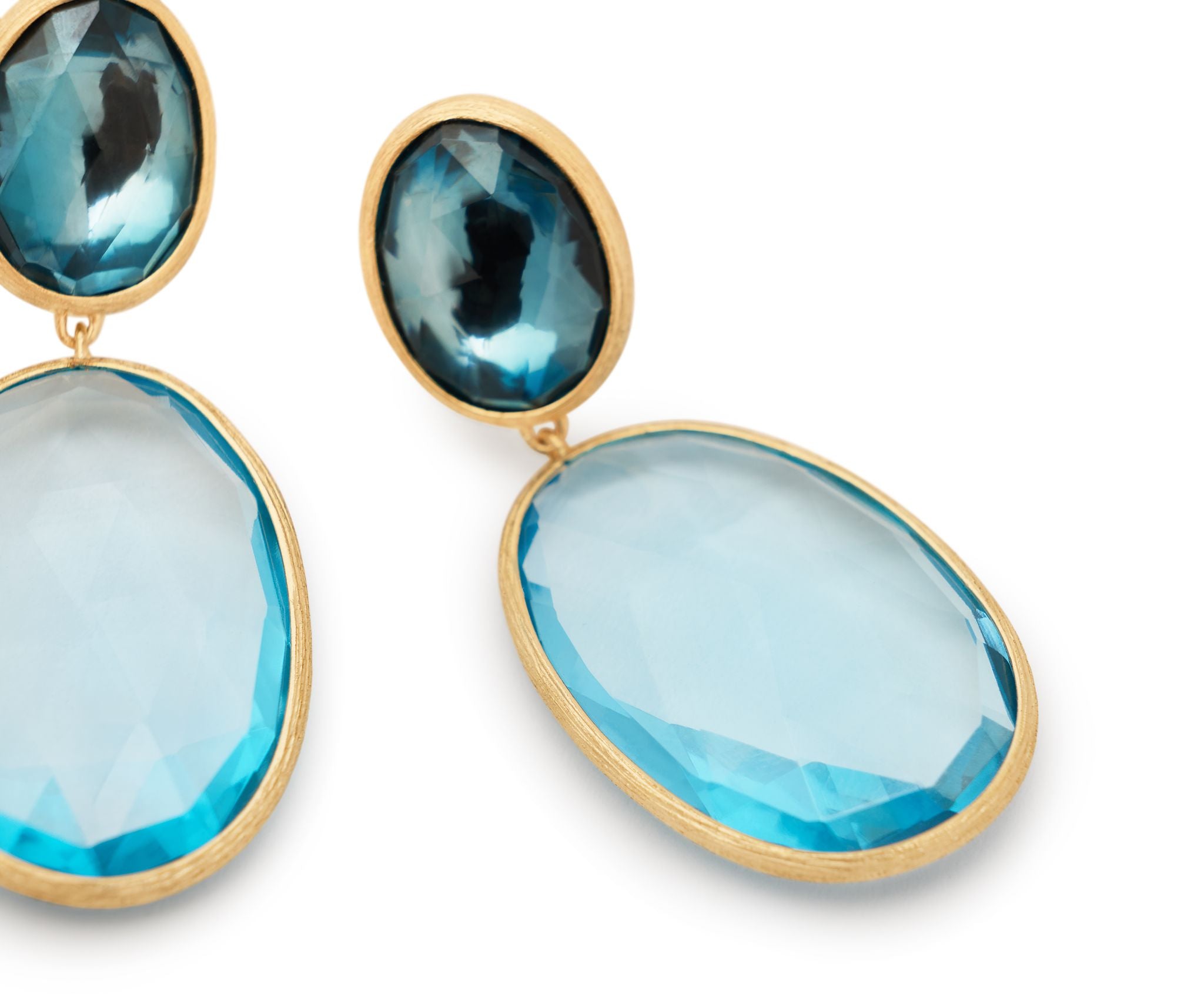 18K YG Lunaria Mixed Topaz Drop Earrings by Marco Bicego