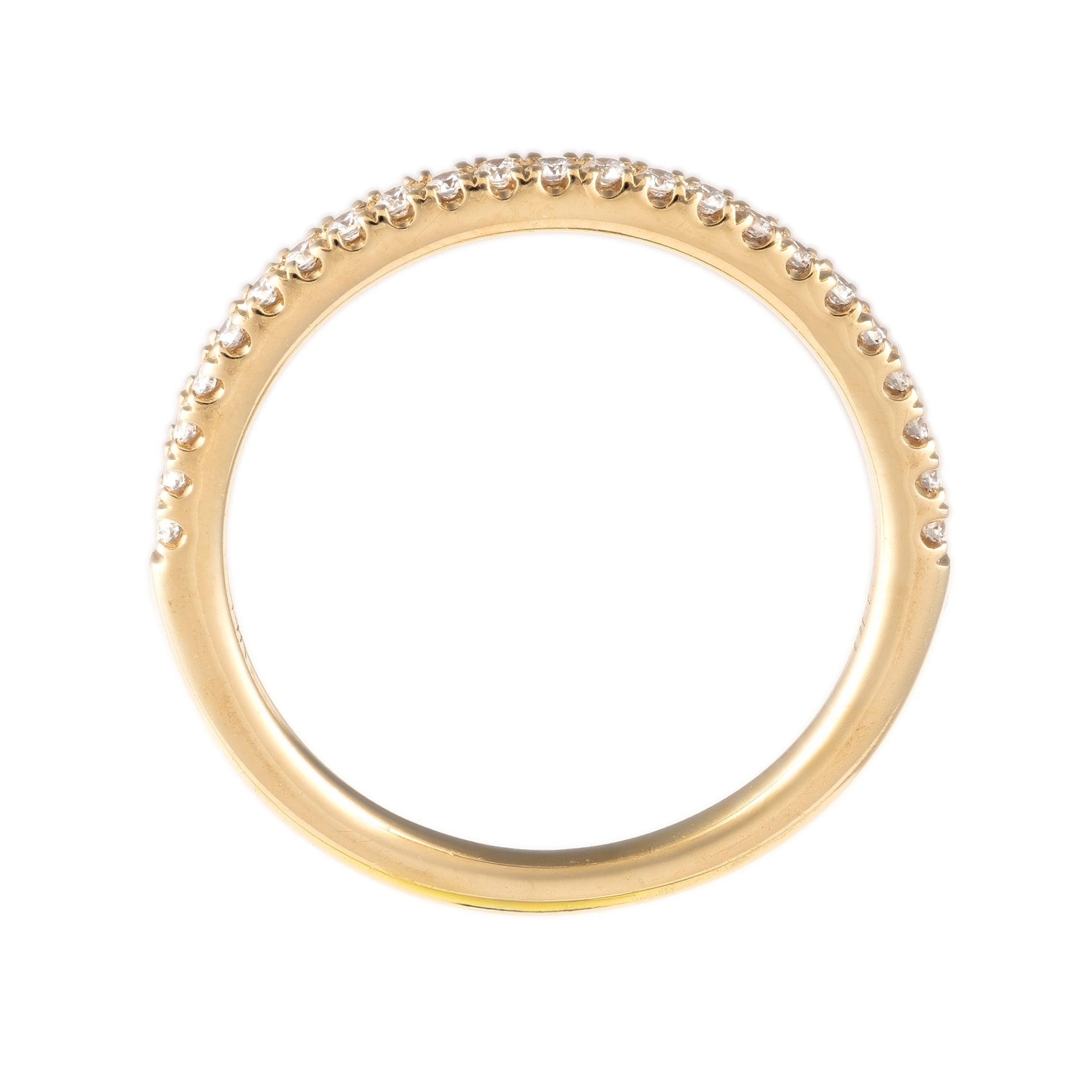 14K Yellow Gold 1/5cttw  Single Row Diamond Stackable Wedding Band