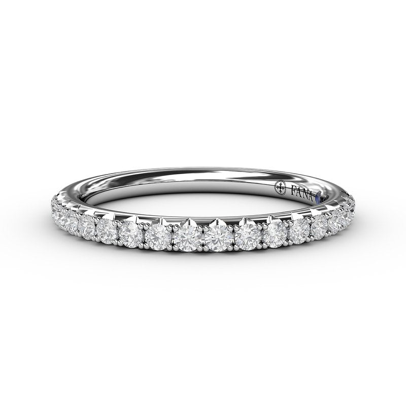 14K WG Delicate Pave Diamond Anniversary Band by FANA