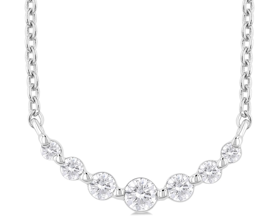STERLING SILVER 1/8CTTW DIA SMILE NECKLACE Main image
