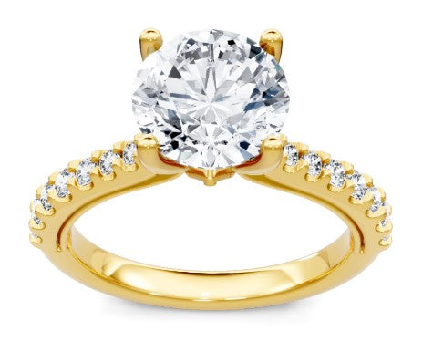 14K YG Round Diamond Surprise Marquise Semi-Mount by Imagine Bridal
