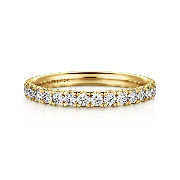 14K YG Straight Line Diamond Wedding Band by Gabriel NY Main image