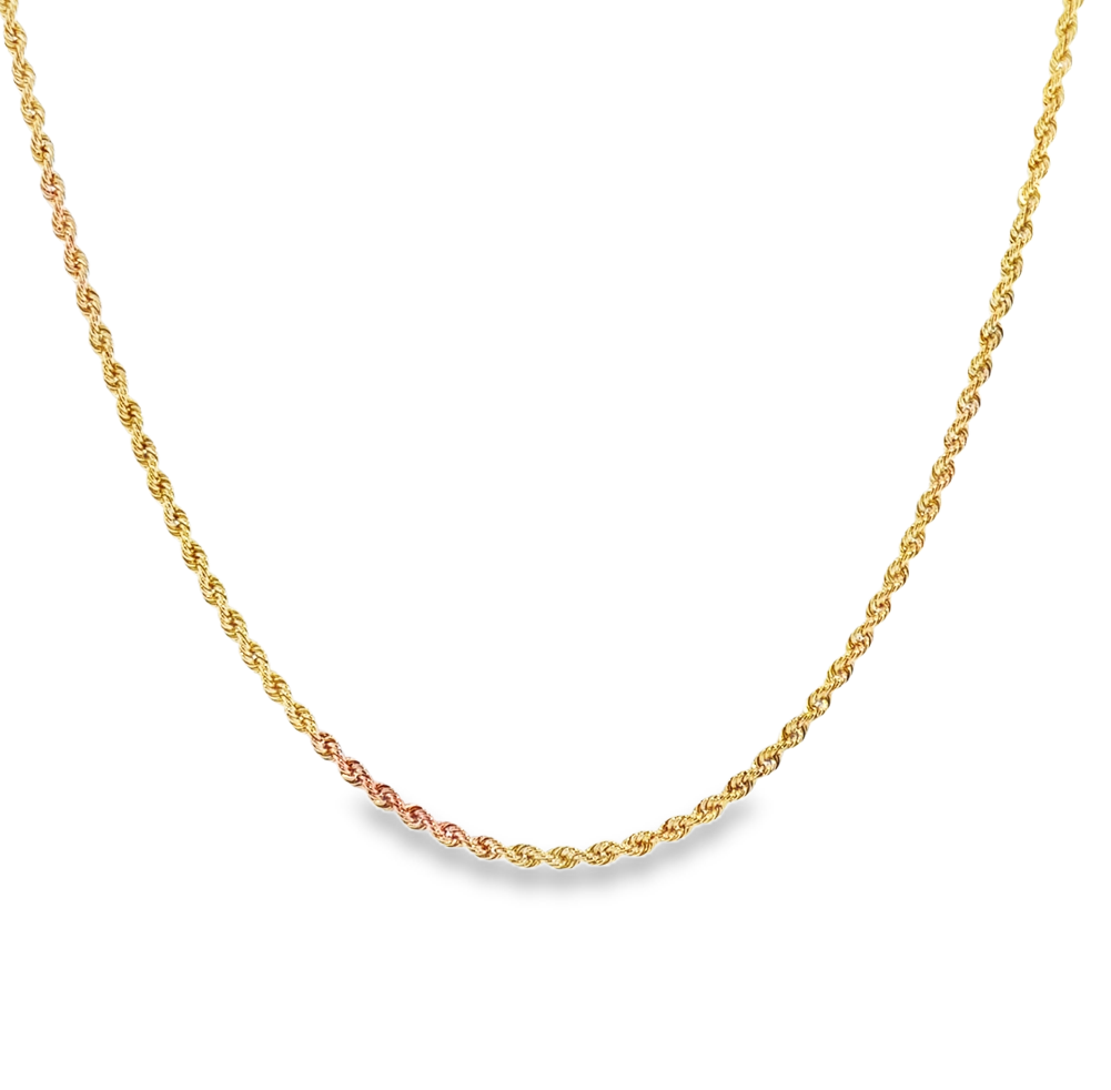 14K Yellow Gold 20" Diamond Cut Rope Chain *Estate Item Sold as is, Final Sale* Main image