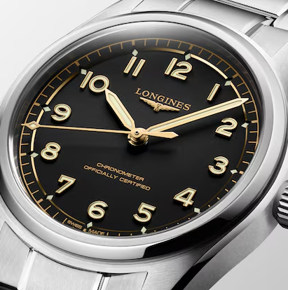 Longines Spirit Pilot 39mm Watch with Black Matt Dial