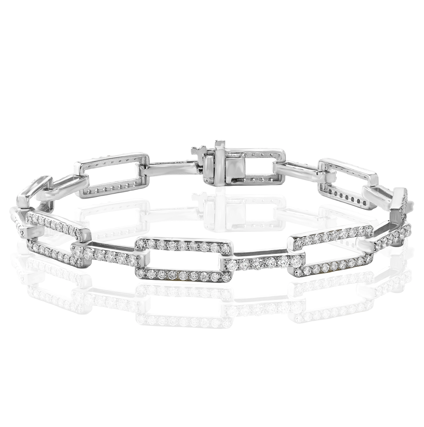14K WG Diamond Link Tennis Bracelet Main image
