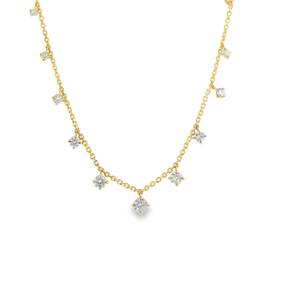 14K Yellow Gold Starlight Graduated Fringe Lab Diamond Necklace by Everlee Main image