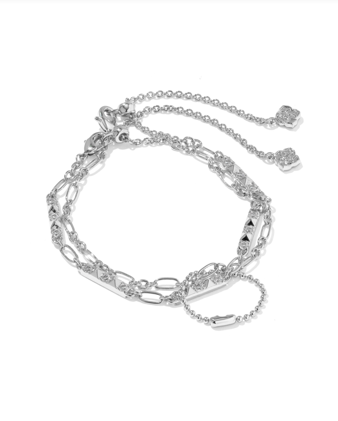 Rhodium Plated Fate Bracelet Set in White CZ by Kendra Scott Main image