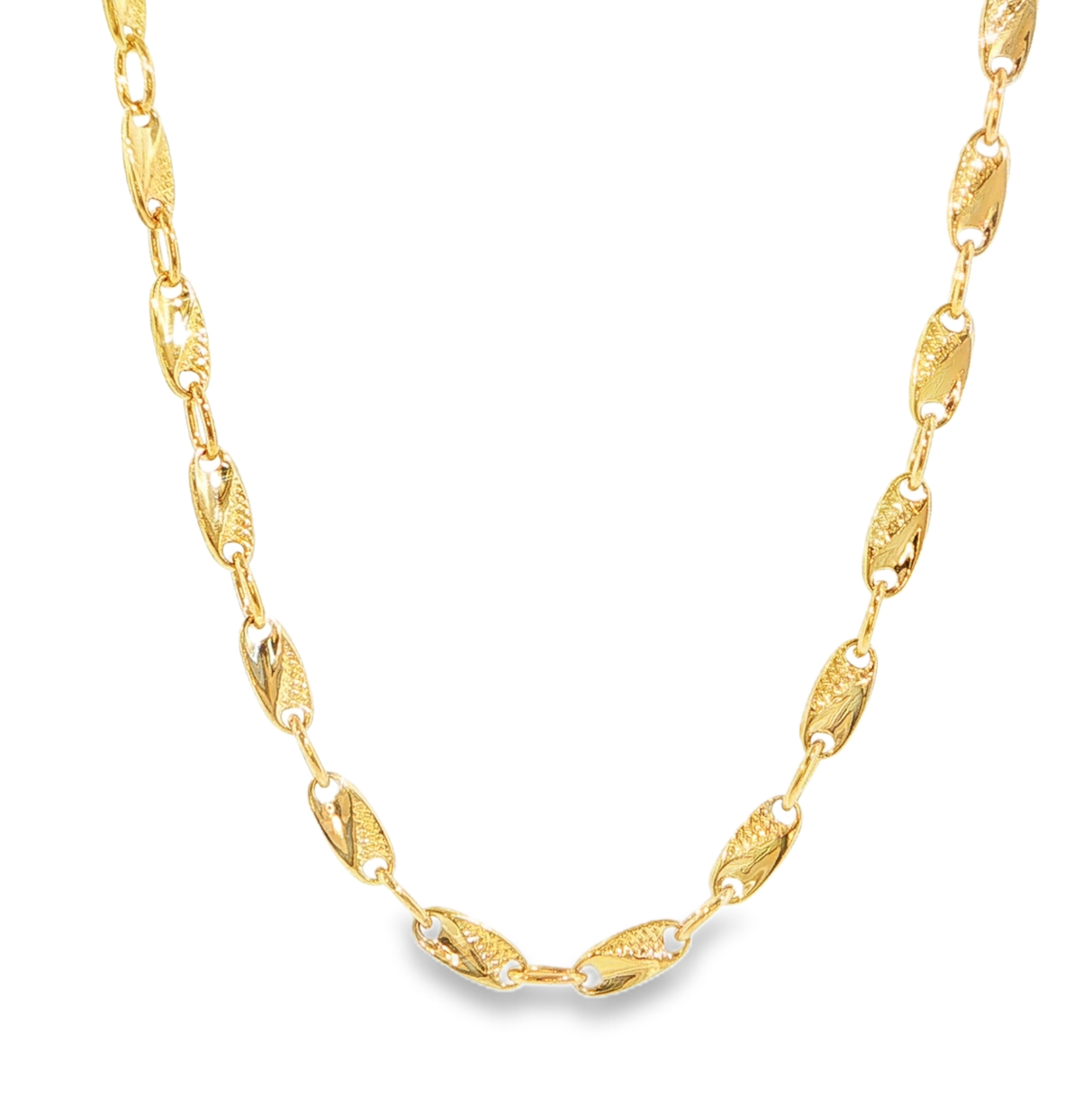 14K Yellow Gold Decorative Link Chain, 18" *Estate Item Sold as is, Final Sale* Main image