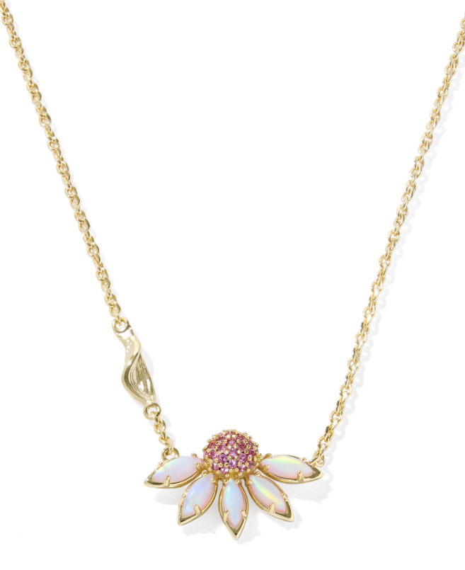 Gold Plated Anya Flower Pendant in Light Pink Mix by Kendra Scott