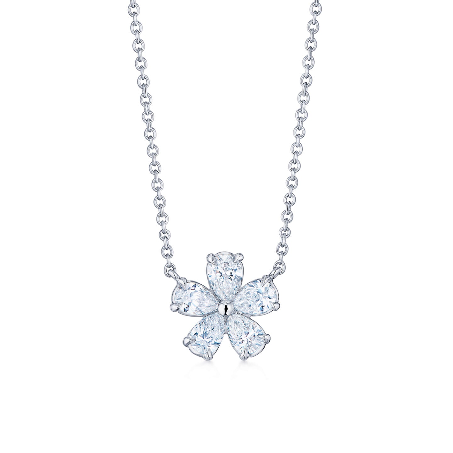 Platinum Pear Shape Diamond Floral Pendant by KWIAT Main image