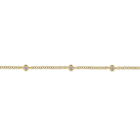 14K YG Diamond Stations Chain Bracelet by Gabriel NY