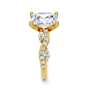 14K YG Emerald 3/8cttw Diamond Vine Semi-Mount by Imagine Bridal