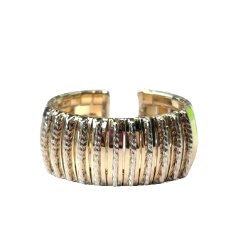 14K Two-Tone Wide Springy Band *Estate Item Sold as is, Final Sale* Main image