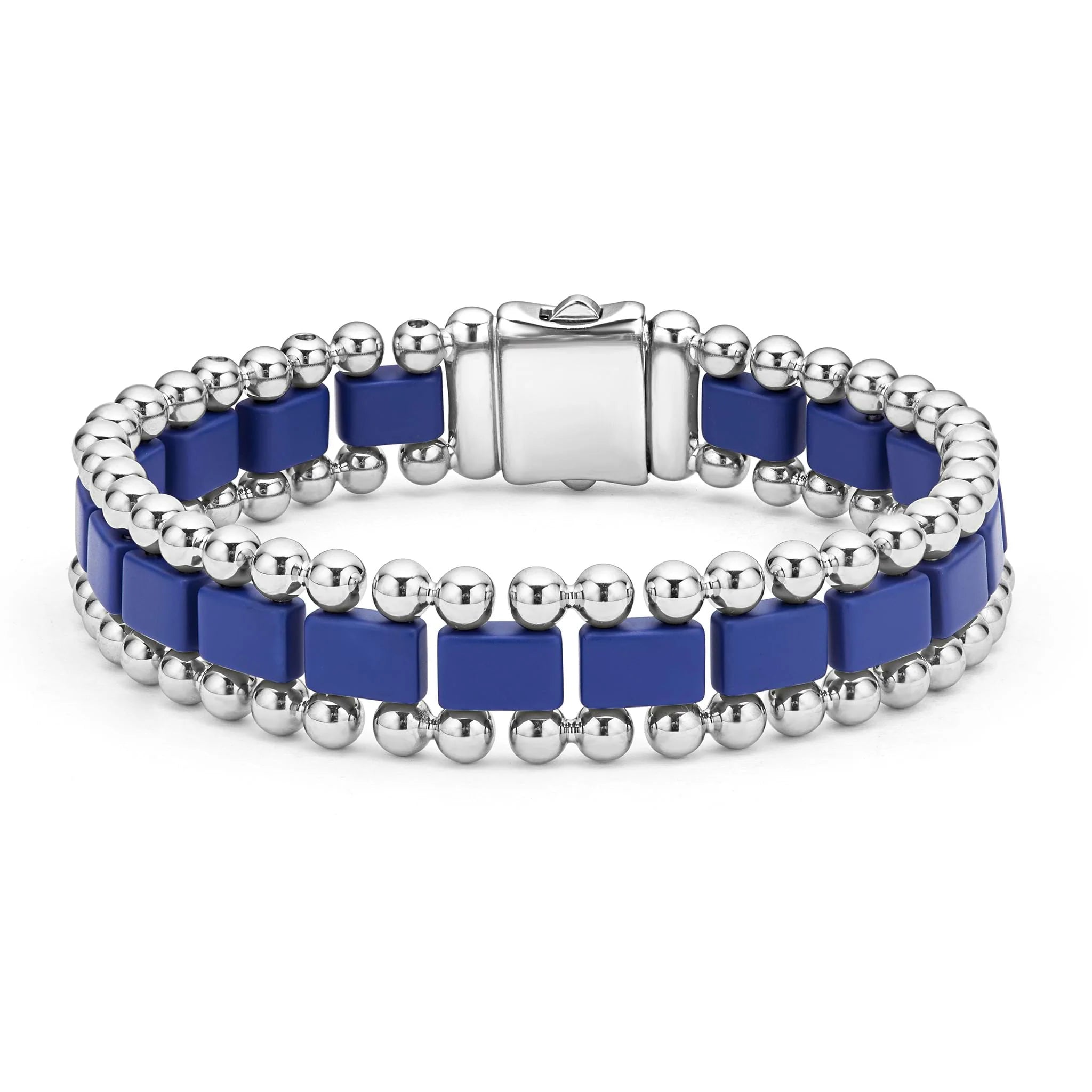 Stainless Steel & Matte Marine Ceramic Link Bracelet by LAGOS Main image