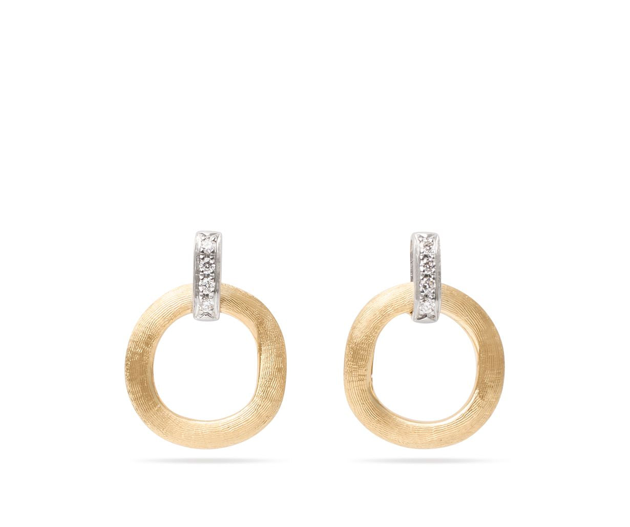 18K YG Jaipur Gold Drop Earring with Diamonds by Marco Bicego