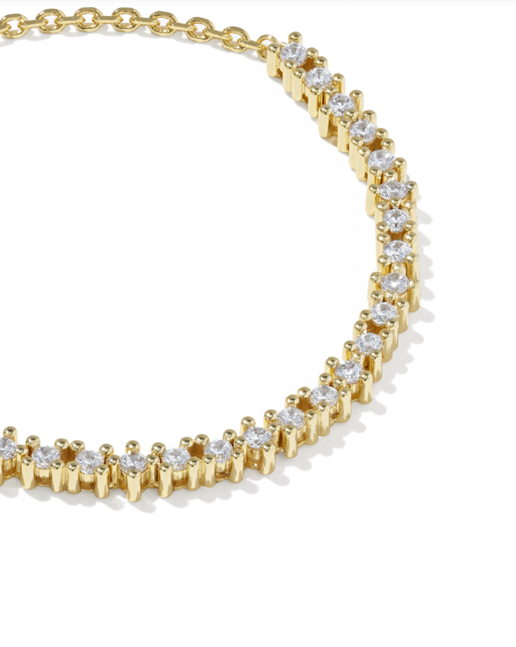 Gold Plated Fate Tennis Bracelet in White CZ by Kendra Scott Secondary image