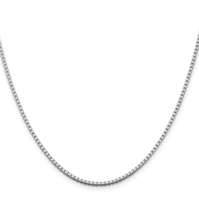 SS Rhodium-Plated 1.75MM Box Chain 24"
