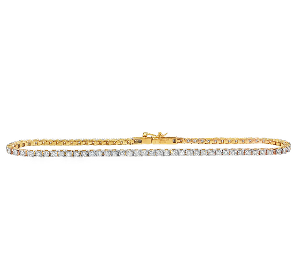 14K Yellow Gold 1 3/4cttw Diamond Line Tennis Bracelet