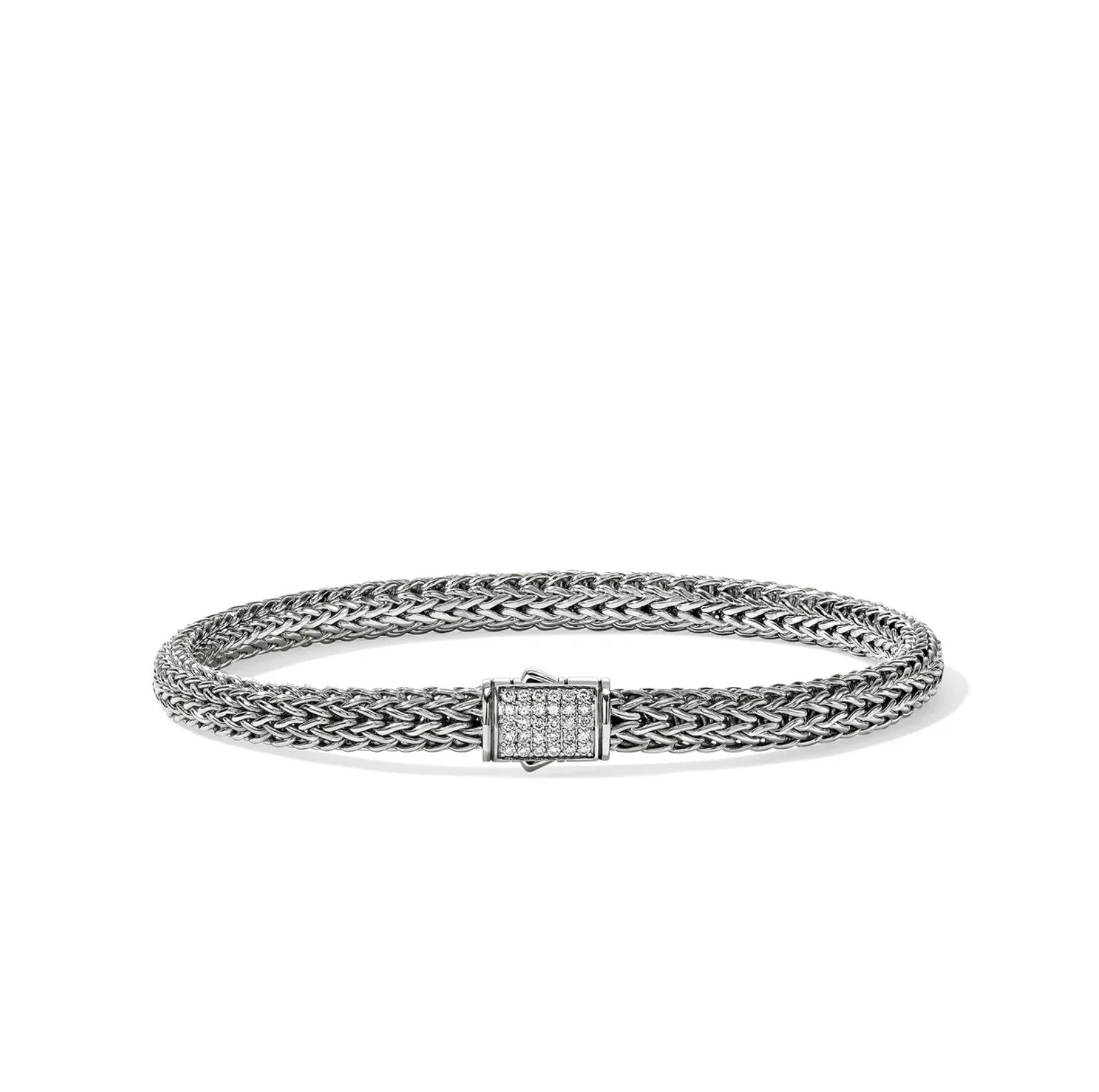 Sterling Silver Icon 5mm Bracelet with Diamond Clasp by John Hardy Main image