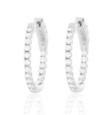 14K WG 1/2cttw Diamond Oval Inside Out Hoops Main image