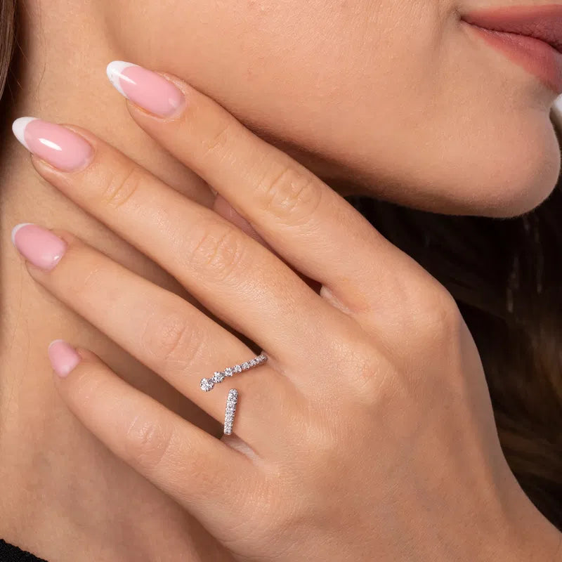 14K WG Diamond Bypass Ring by Gabriel NY