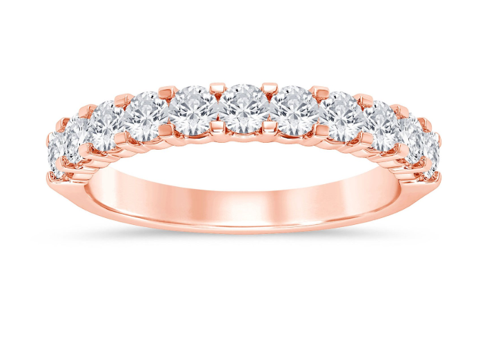 14K RG 11 Rd Dia=1/4cttw Shared Prong Band Main image