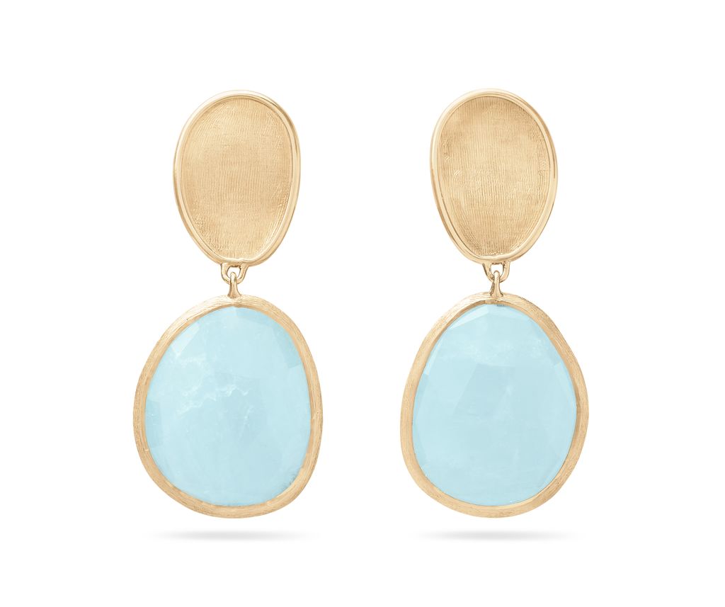 18K YG Lunaria Aquamarine Drop Earrings by Marco Bicego Main image