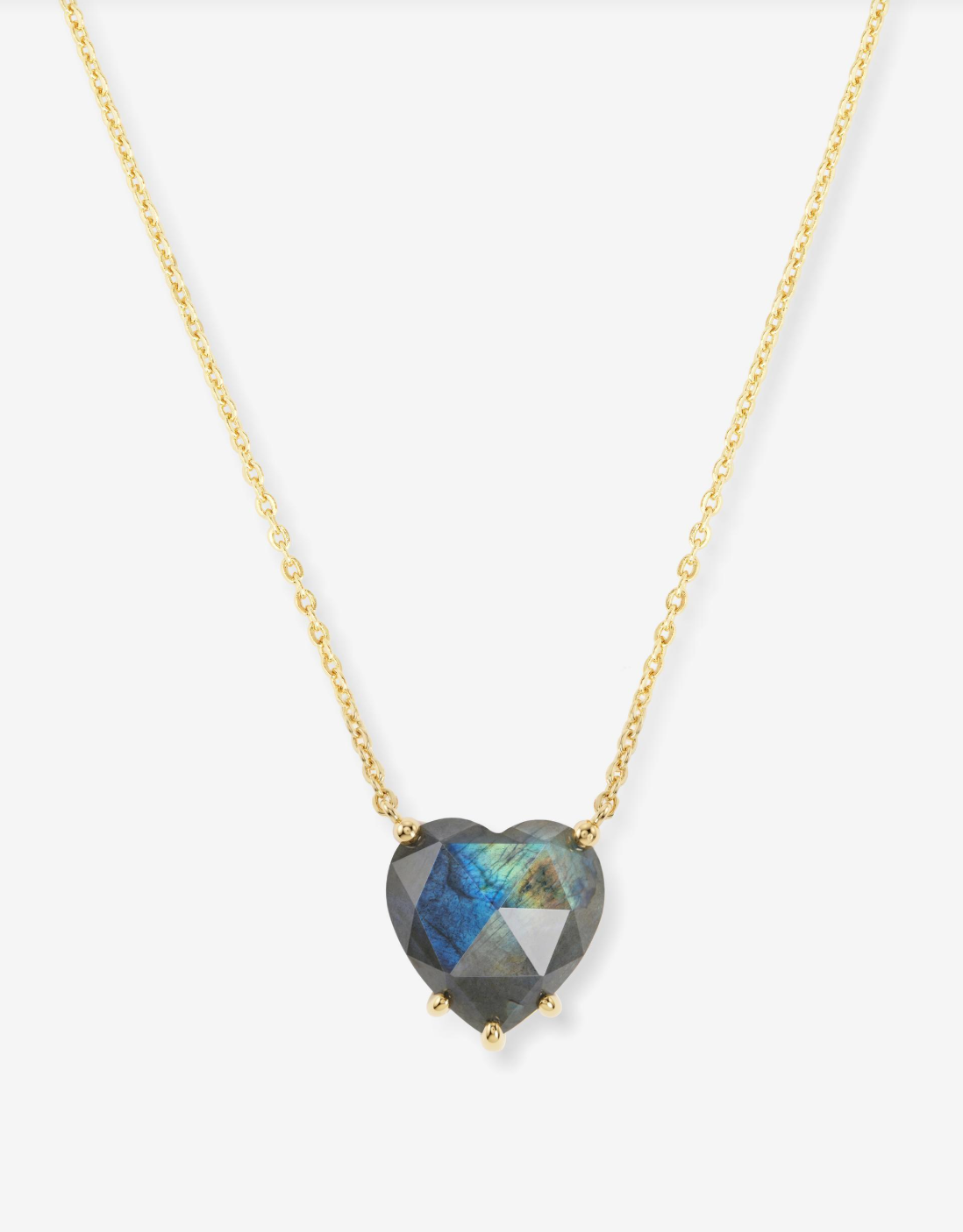 18K Gold Plated Allision Heart Necklace in Labradorite by Melinda Maria
