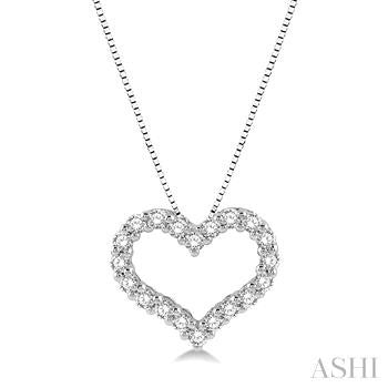 14K WG 1/4CTTW DIAMOND HEART PENDANT