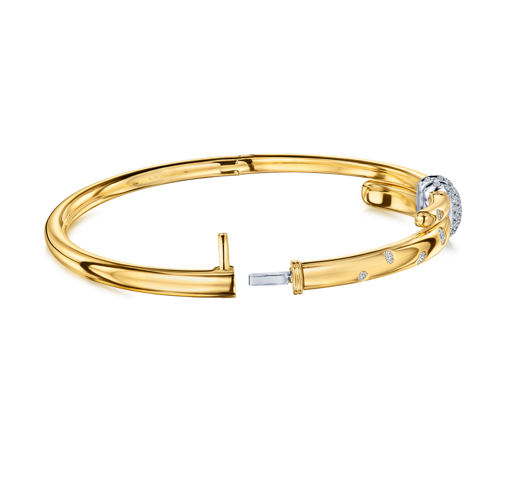 18K Two-Tone Diamond Cobblestone Bangle by KWIAT