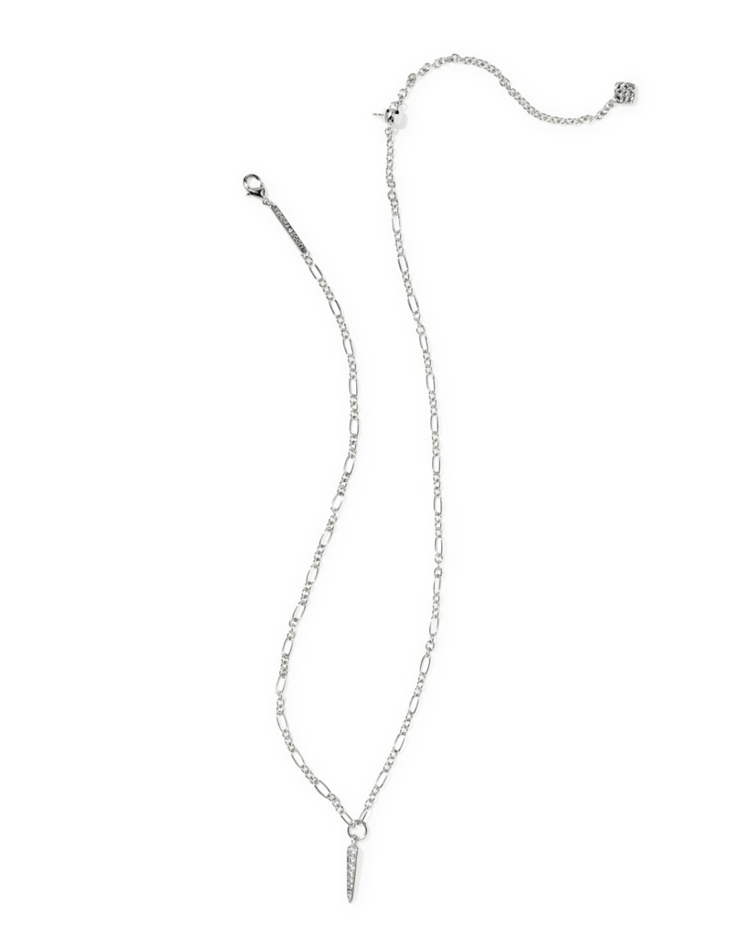 Rhodium Plated Fate Pendant in White CZ by Kendra Scott