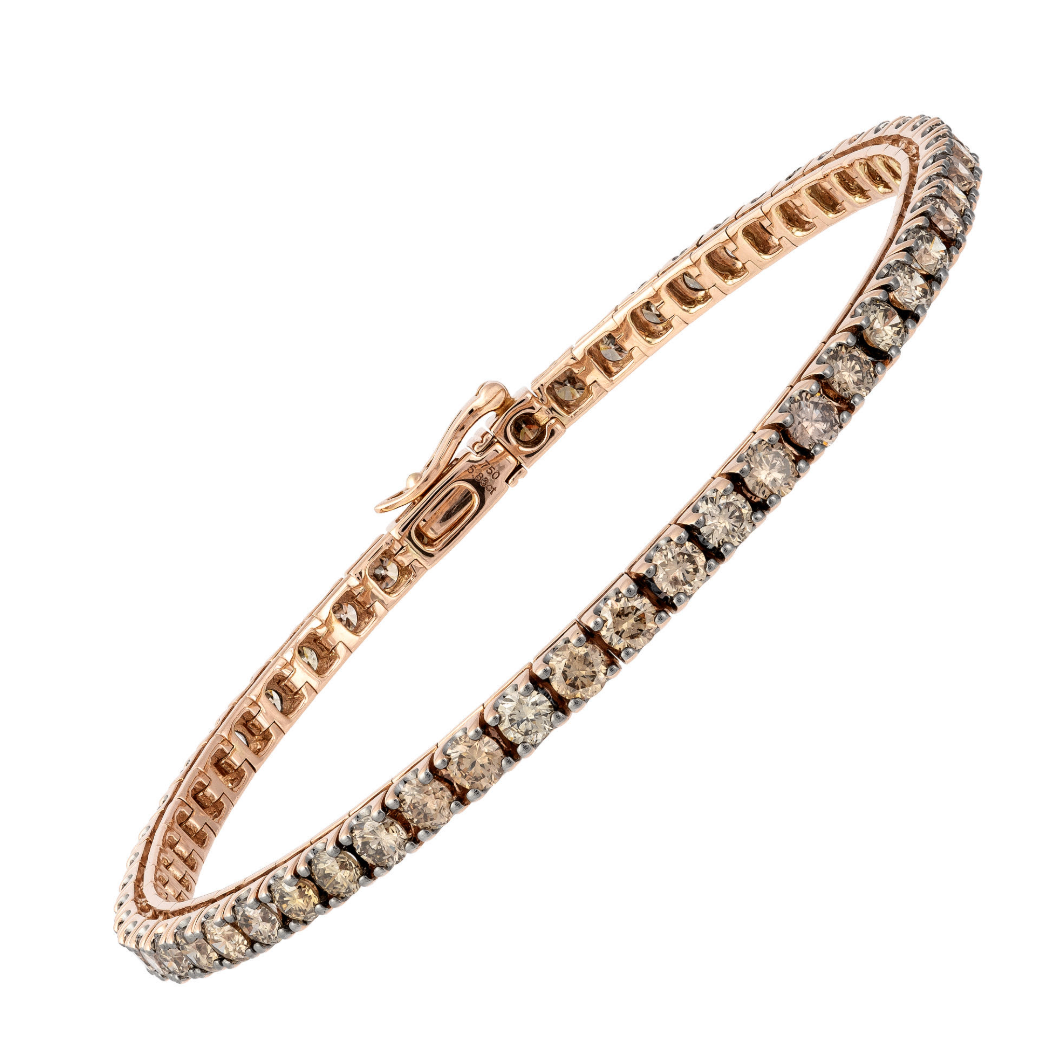18K Rose Gold Desert Brown Diamond Tennis Bracelet Main image