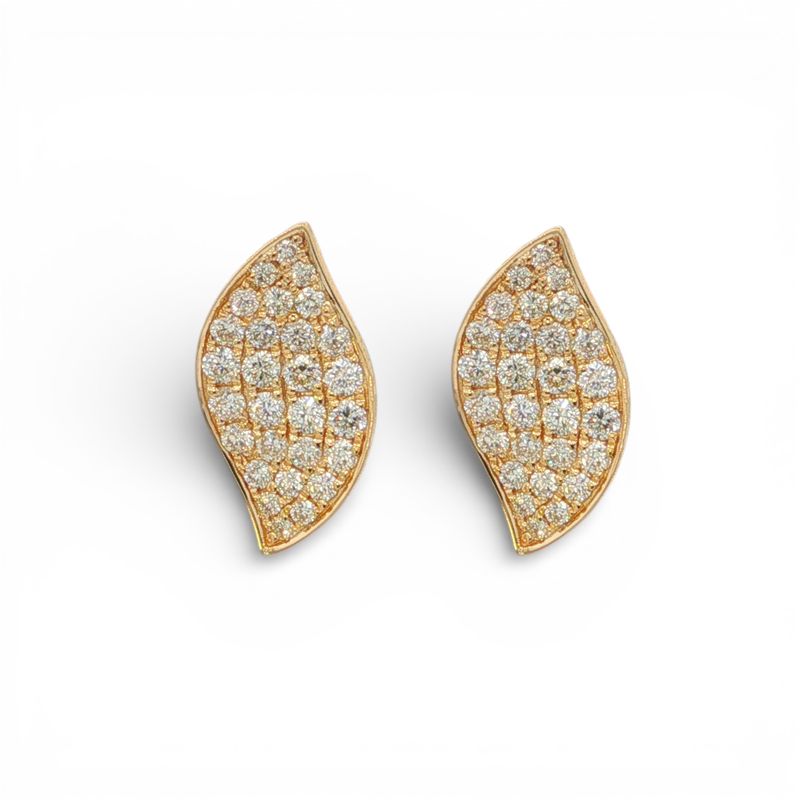 14K YG Diamond Leaf Petal Studs Main image