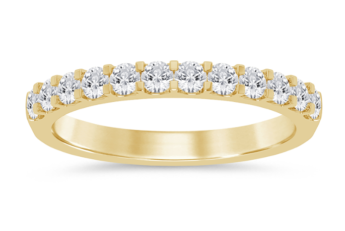 14K YG 12 Rd Dia=1/2cttw Shared Prong Band Main image