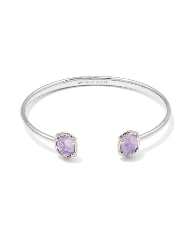 Rhodium Plated Daphne Frame Cuff Bracelet in Purple Amethyst by Kendra Scott