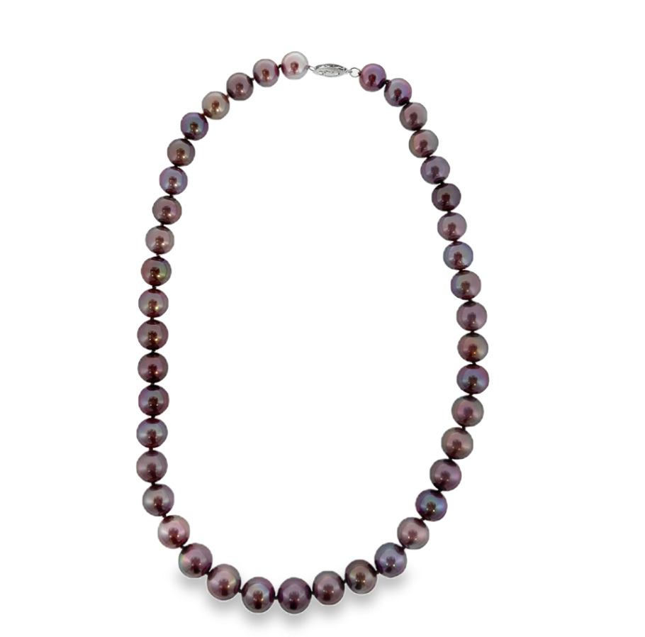 14K WG 9-10.6mm Purple Cultured Freshwater Pearl Strand Main image