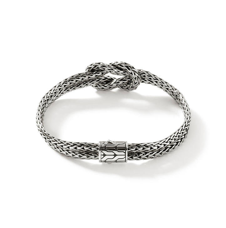 Sterling Silver Love Knot 7mm Slim Double Row Bracelet by John Hardy