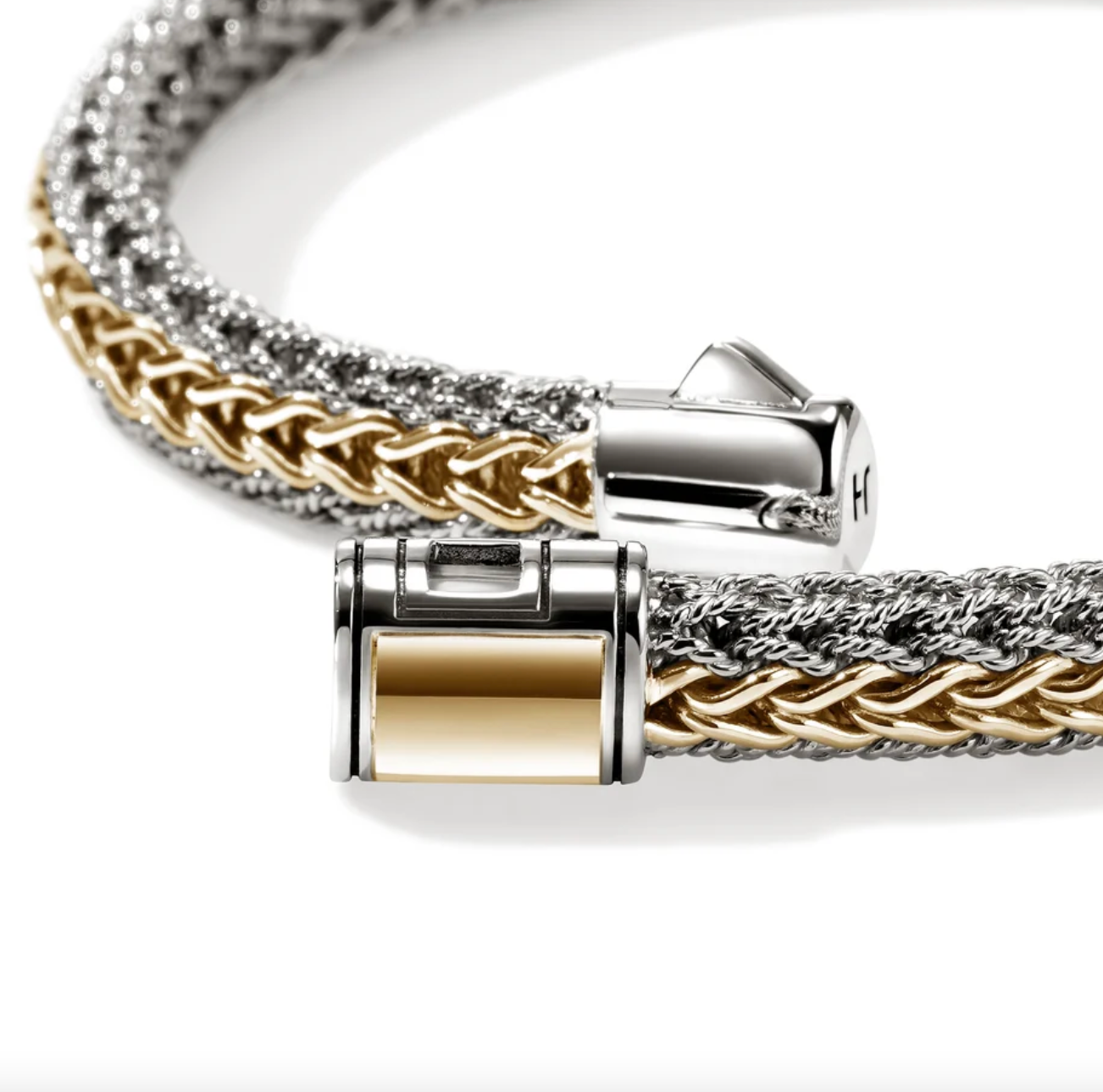 Sterling Silver & 14K Yellow Gold Icon 6.5mm Reversible Twisted Chain Bracelet by John Hardy