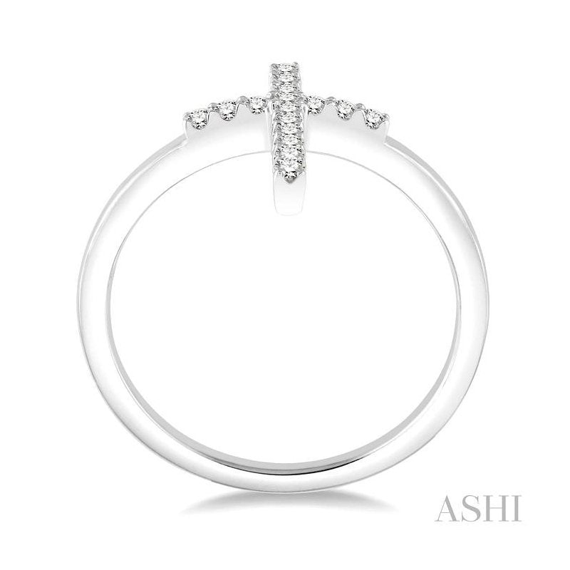 10k WG 1/20cttw Diamond Sideways Cross Ring